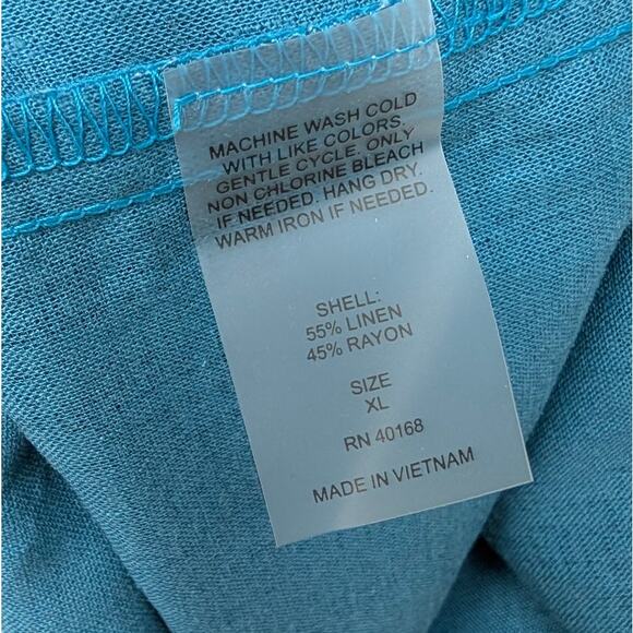 NWT Vitamin A Blue Linen Crepe Jade Mini Swim Cover Up Dress, size XL - Picture 8 of 8